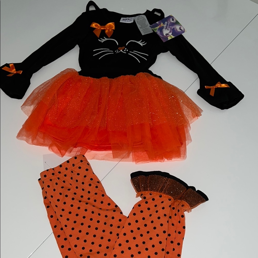 Blueberi Boulevard Halloween Orange and Black Cat Costume
